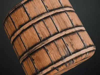  Weathered Medieval Barrel Wood with Iron Bands  Texture