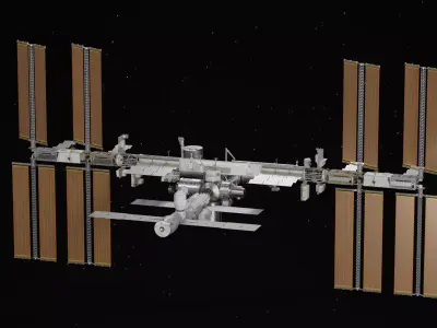 ISS International Space Station - Realistic Highpoly 3D Model Low-poly 3D model