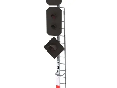 Train Traffic Light 21 3D model
