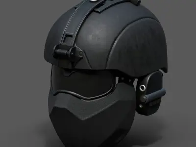  helmet 3d model military combat fantasy futuristic  Low-poly 3D model