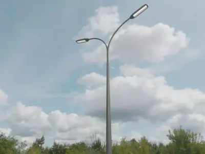 Street Light 11 version 12 6m with pole 4 Low-poly 3D model