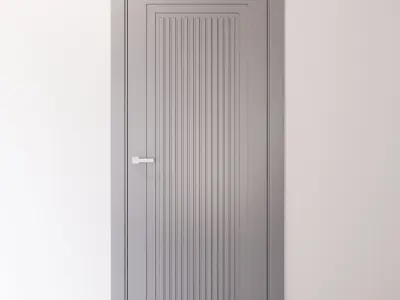Art Deco interior door with a linear pattern 3D model