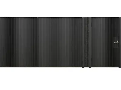 Entrance group with gate 3D model