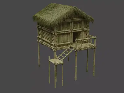 Bamboo House 3D model