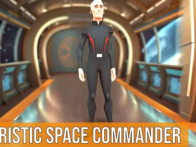 Futuristic Space Commander model pack Low-poly 3D model