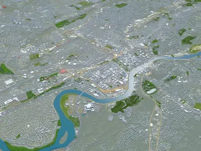 Knoxville City Tennessee USA Low-poly 3D model