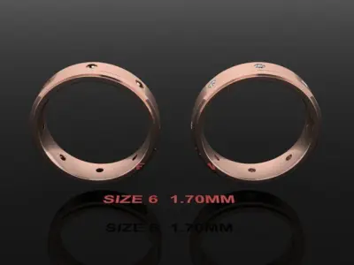 Box Diamond Band Infinity Band Fashion Engagement  Ring Size6 3D print model