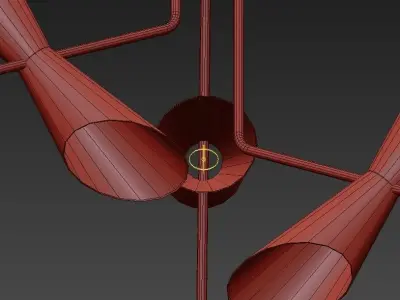 PAPILLON pendant light with two metal rods 3D model