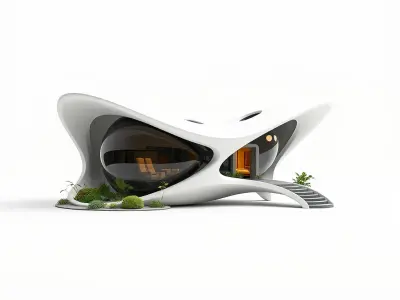 Futuristic Organic Architecture Model Pack Low-poly 3D model purchase