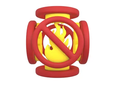 No Fire Icon V2 004 Low-poly 3D model