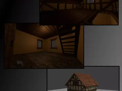 Medieval Stylized House  3D Game Asset with Full Interior 3D model