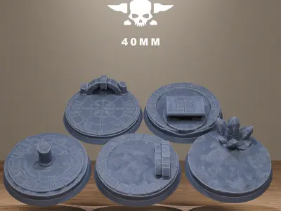 Mystic Bases Pack  40 Hollowed Bases 3D print model