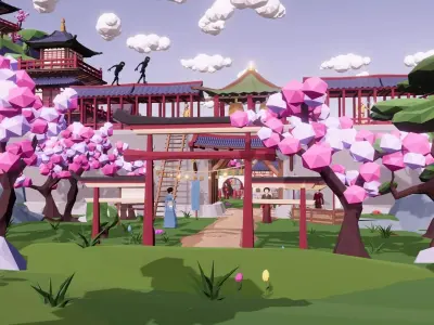 Stylized Bundle 8in1 Low-poly 3D model