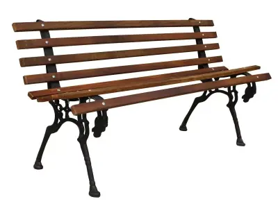 Rustic Park bench-3Ds-Max Low-poly 3D model