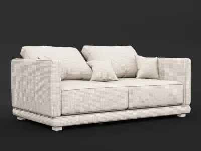 Modern fabric sofa 3D model