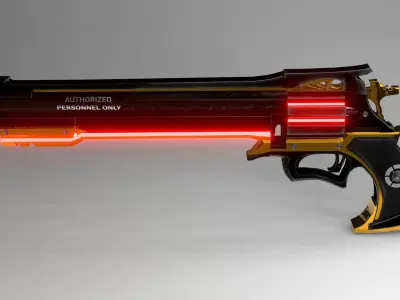 Sci-fi Pistol Magnum Weapon 3d Model Low-poly 3D model