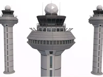 Airport Control Tower 3D model