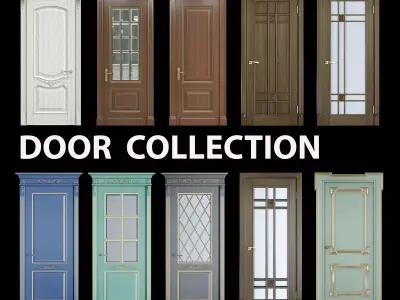 Door collection Low-poly 3D model