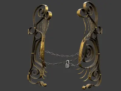 Broken Gate Low-poly 3D model