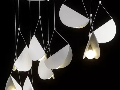White glider pendant light 3D model