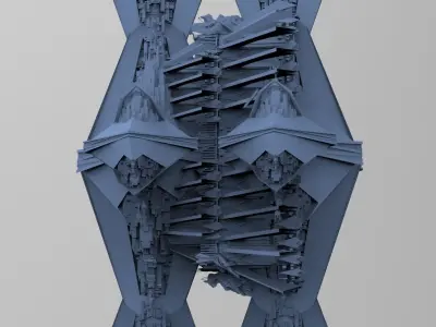 Sci-Fi Egyptian Floating Monolith temple 9 3D model