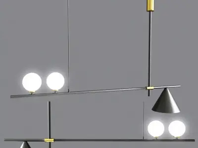 Mid Century Modern 3 Light 3D model