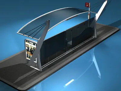 Bus stop collection 3D model