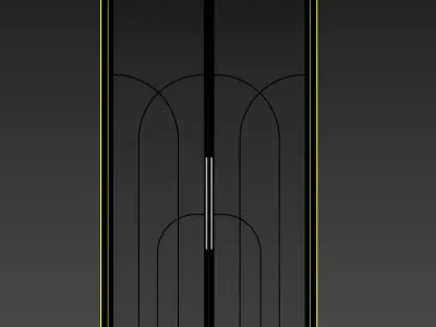 Modern Double Glass Door with Elegant Metal Frame Free 3D model