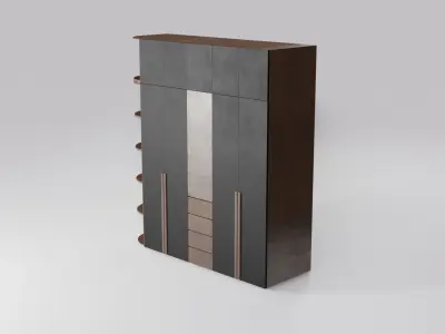 Modern closet wardrobe id7 Low-poly 3D model