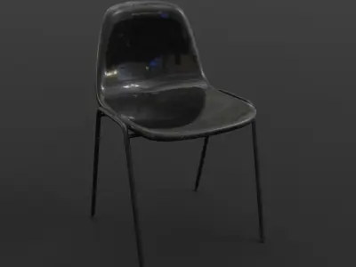 Fiberglass Plastic Chair Low-poly 3D model