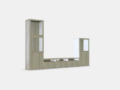 BESTA TV storage combination-glass doors 5 Low-poly 3D model