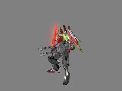 Attacker Gundam B 9 3D model