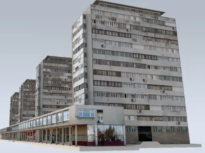 Slum Residential Towers Low-poly 3D model