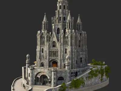 Temple Expiatori del Sagrat Cor Tibidabo 3D model