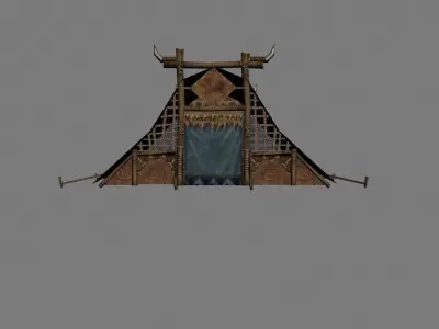 tent camping Low-poly 3D model