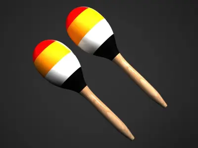 Maracas Percussion Instruments 3D model