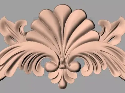 Bed door flower 3D relief STL model for CNC engraving E540 3D model