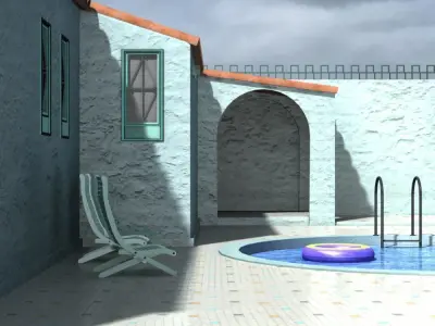 Mediterranean Villa Pool 3D model