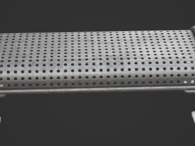 Metal Bench Game Ready Model Low-poly 3D model