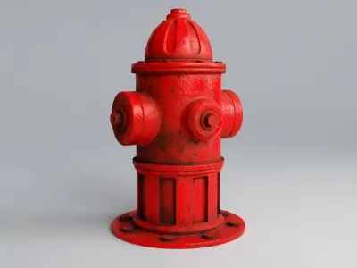 Fire Hydrant Low Poly PBR 3D Model Low-poly 3D model