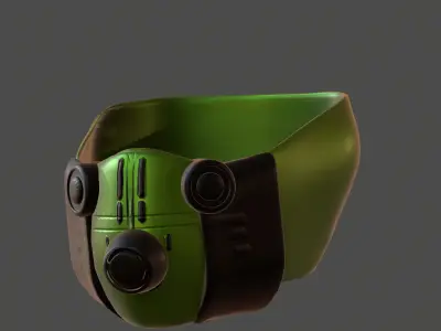 Gas mask helmet 3d model scifi Low-poly  Low-poly 3D model