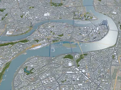 Chongqing China 50km AI Low-poly 3D model