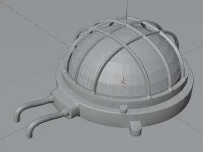 Brass Bulkhead Light for ceiling wall on ship or interior home 3D model