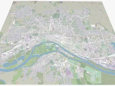 Cityscape Magdeburg Germany 3D model purchase
