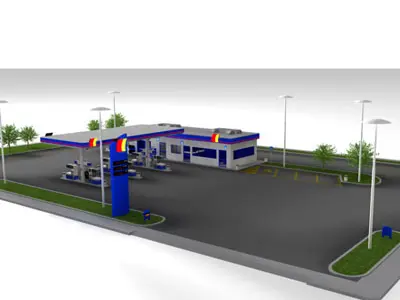 Gas station 3D model