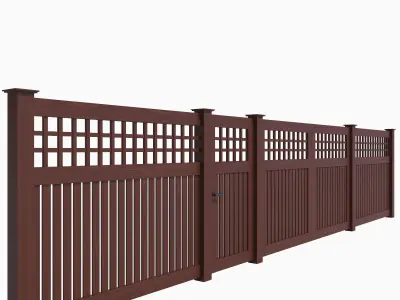 Wooden Fence 06 3D model