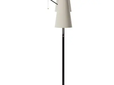 Rachel Metal Triple Head Floor Lamp Antique Brass Low-poly 3D model