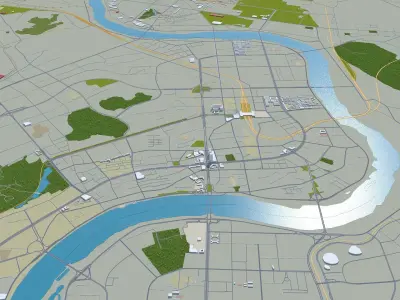 Jilin China 60km Low-poly 3D model