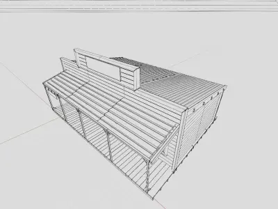 american wildwest cowboy town building  Low-poly 3D model