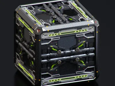 SciFi Crates set 3D model